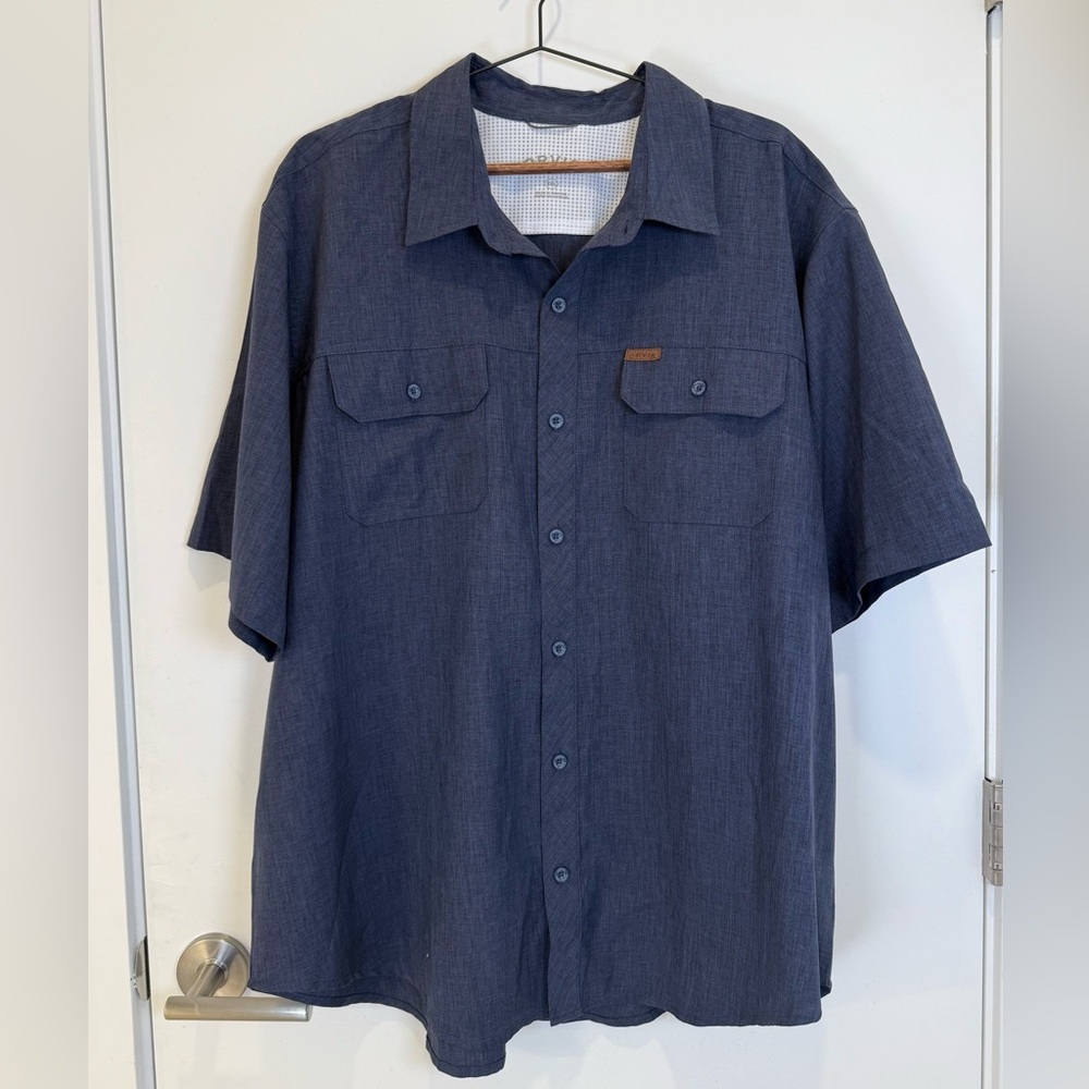 Orvis Men’s Dark Blue Casual Button Down Shirt Hunting Fishing Outdoors XXL